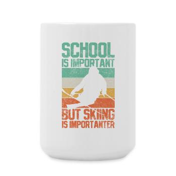 Skiing Skier Vintage - Large Mug 440 ml - white - Front