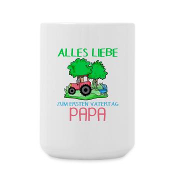 Vatertag - erster Vatertag Shirt - Große Tasse 440 ml - Weiß - Vorne