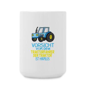 Trecker Traktorfahrer Geschenk - Große Tasse 440 ml - Weiß - Vorne