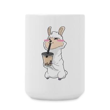 Llama Bubble Tea Kawaii Anime - Large Mug 440 ml - white - Front