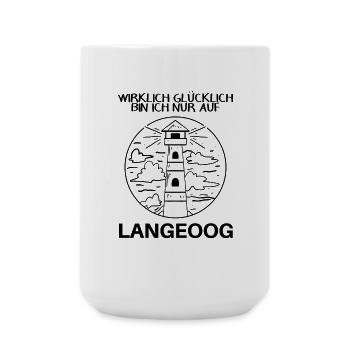 Langeoog - Leuchtturm - Nordsee Insel Langeoog - Große Tasse 440 ml - Weiß - Vorne