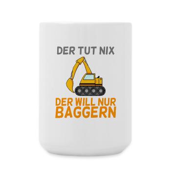 Bagger Baggern - Große Tasse 440 ml - Weiß - Vorne