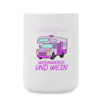 Camping Camper Wohnmobil Wein - Große Tasse 440 ml - Weiß - Vorne