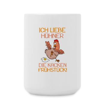Landwirt Landwirte Huhn Hühner Spruch - Große Tasse 440 ml - Weiß - Vorne