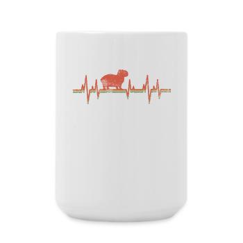 Capybara Herzschlag Vintage - Große Tasse 440 ml - Weiß - Vorne