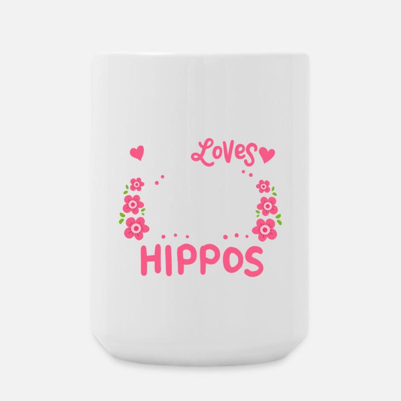 Hippo Hippo Hippo Hippo Lovers - Large Mug 440 ml - white
