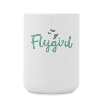 Pilot Girl Flight Attendant Aircraft Aviation - Large Mug 440 ml - white - Front