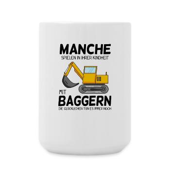 Bagger Spruch Erwachsene - Große Tasse 440 ml - Weiß - Vorne