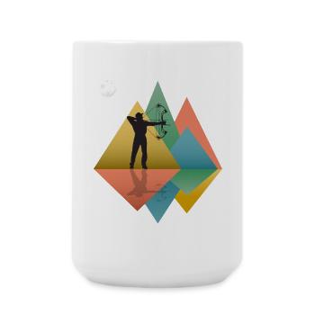 Tir à l’arc homme - Arc à poulies - Grande tasse 440 ml - blanc - Devant