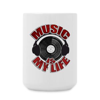 MUSIC is my life Headset - Grande tasse 440 ml - blanc - Devant