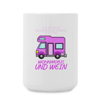 Wohnmobil und Wein - Große Tasse 440 ml - Weiß - Vorne