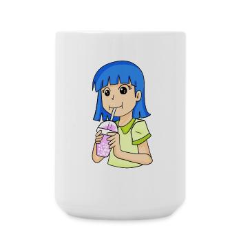 Anime girls with bubble tea - Large Mug 440 ml - white - Front