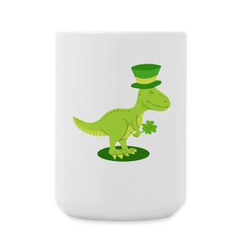 St. Patrick's Day Dinosaurier Irisch - Große Tasse 440 ml - Weiß - Vorne