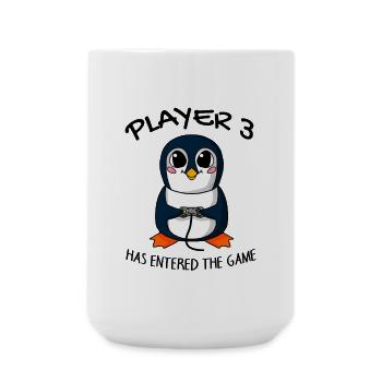 Troisième baby joueur 3 a entré dans le jeu bébé - Grande tasse 440 ml - blanc - Devant