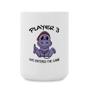 Troisième baby joueur 3 a entré dans le jeu bébé - Grande tasse 440 ml - blanc - Devant