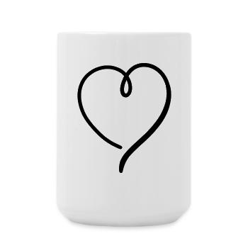 Heart Black Modern - Large Mug 440 ml - white - Front