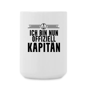 Führerschein Boot Kapitän Motorboot Geschenk - Große Tasse 440 ml - Weiß - Vorne