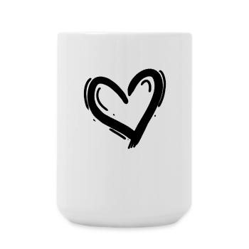 Coeur Noir - Grande tasse 440 ml - blanc - Devant