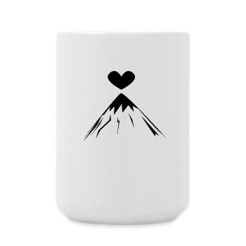 Mountain Mountains Mountain peaks Peak Heart - Large Mug 440 ml - white - Front