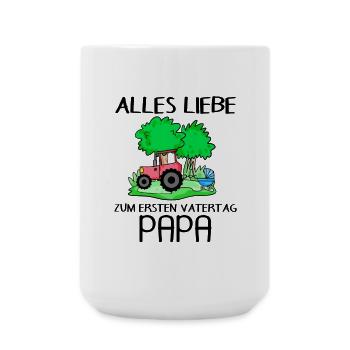 Vatertag - erster Vatertag Shirt - Große Tasse 440 ml - Weiß - Vorne