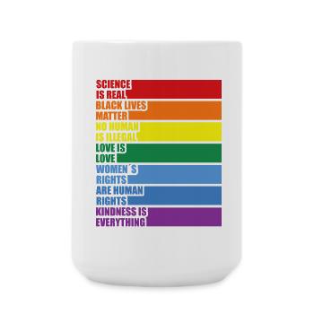 Science Is Real Black Lives Matter LGBTQ CSD Pride - Large Mug 440 ml - white - Front