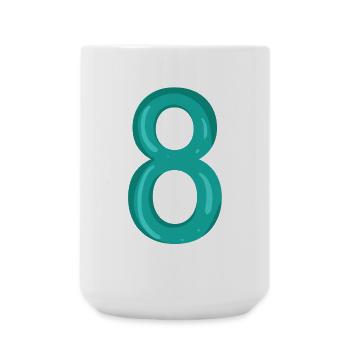 Numéro 8 - Nombre 8 - Grande tasse 440 ml - blanc - Devant