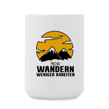 Berg Berge Berggipfel Gipfel Wandern Wanderer - Große Tasse 440 ml - Weiß - Vorne