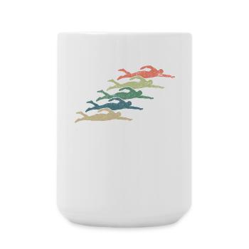 Schwimmen Schwimmer Vintage - Große Tasse 440 ml - Weiß - Vorne
