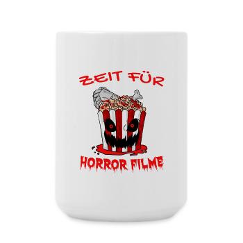 Horrorfilm Horror Film Popcorn Geschenk - Große Tasse 440 ml - Weiß - Vorne