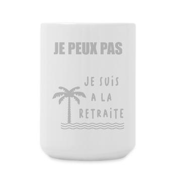 JE PEUX PAS. RETRAITE. RETRAITE. BONNE RETRAITE - Grande tasse 440 ml - blanc - Devant
