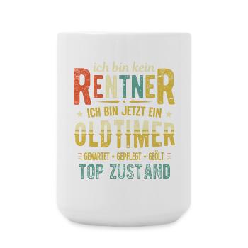 Ich bin kein Rentner sondern Oldtimer Ruhestand - Große Tasse 440 ml - Weiß - Vorne
