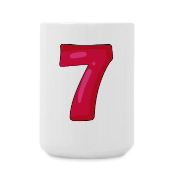 Numéro 7 - Nombre 7 - Grande tasse 440 ml - blanc - Devant