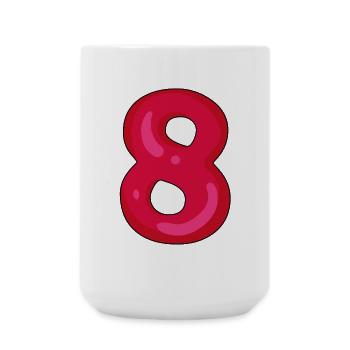 Numéro 8 - Nombre 8 - Grande tasse 440 ml - blanc - Devant