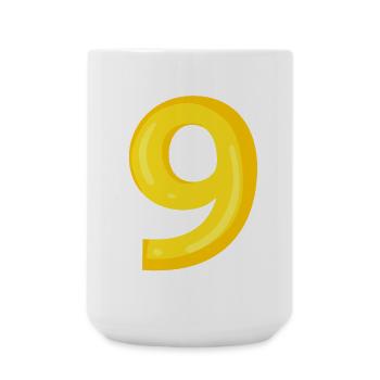 9 jaune - Grande tasse 440 ml - blanc - Devant