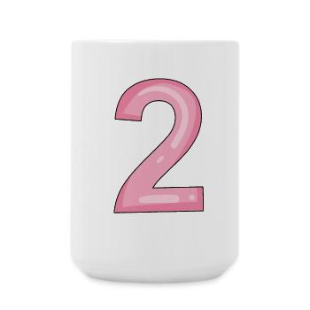 2 rose - Grande tasse 440 ml - blanc - Devant