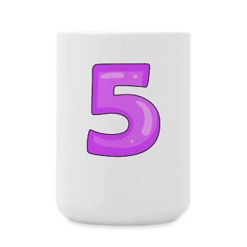 5 violet - Grande tasse 440 ml - blanc - Devant