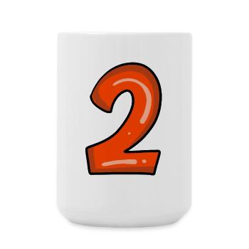 2 red - Large Mug 440 ml - white - Front