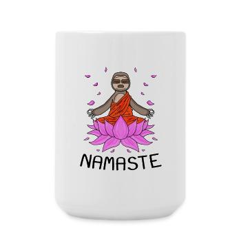 Yoga Namaste Sloth - Large Mug 440 ml - white - Front