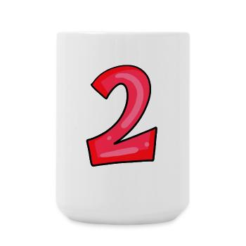 2 rouge - Grande tasse 440 ml - blanc - Devant