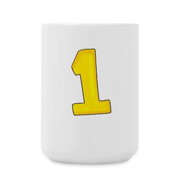 1 gelb - Große Tasse 440 ml - Weiß - Vorne