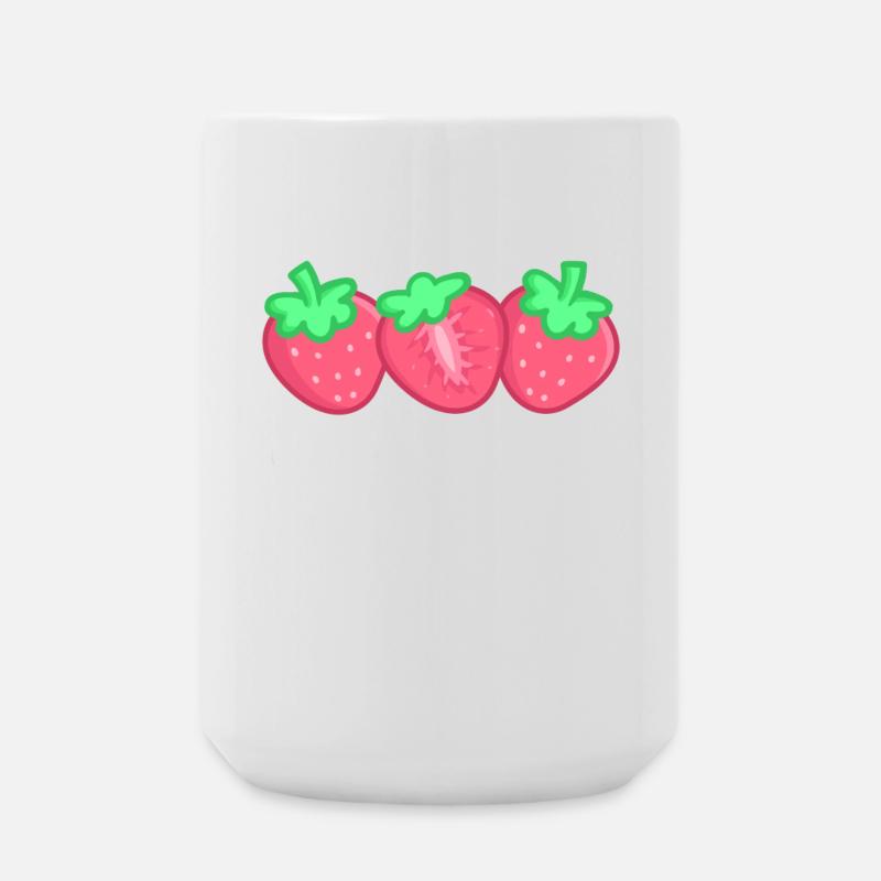 Erdbeeren - Große Tasse 440 ml - Weiß