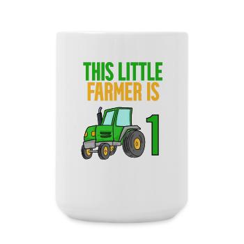 Tracteur 1 ans Garçon 1er anniversaire fils - Grande tasse 440 ml - blanc - Devant