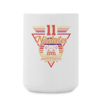 11. Geburtstag Level Freigeschaltet - Große Tasse 440 ml - Weiß - Vorne