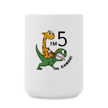 5th birthday - 5 years old - children's birthday party - Large Mug 440 ml - white - Front