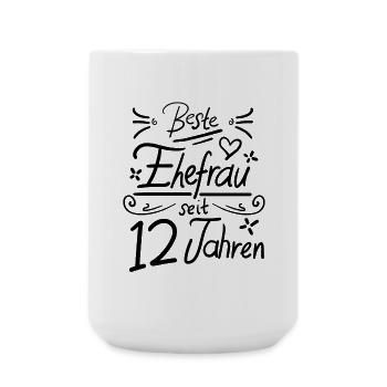 Seit 12 Jahren verheiratet - Hochzeit Jubiläum - Große Tasse 440 ml - Weiß - Vorne