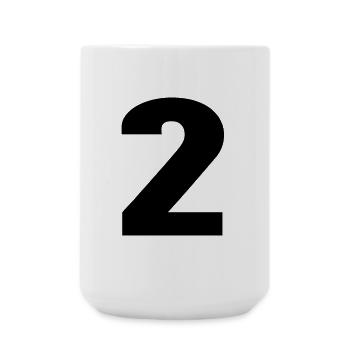 Numéro 2 - Nombre 2 - Grande tasse 440 ml - blanc - Devant