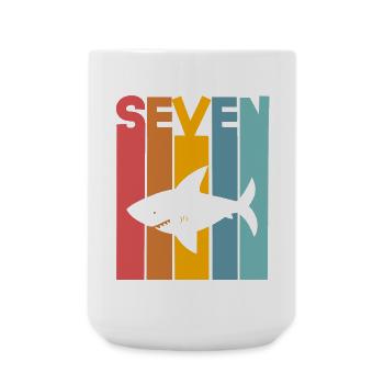 Requin 7 ans enfants - Grande tasse 440 ml - blanc - Devant