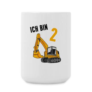 2. Geburtstag 2 Jahre Jungen Bagger Shirt - Große Tasse 440 ml - Weiß - Vorne