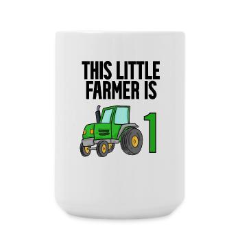 Tracteur 1 ans Garçon 1er anniversaire fils - Grande tasse 440 ml - blanc - Devant