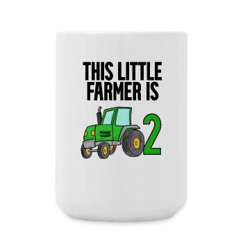 Tracteur 2 ans Garçon 2 anniversaire fils - Grande tasse 440 ml - blanc - Devant